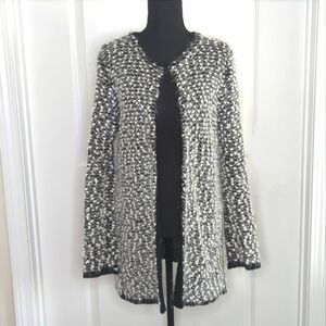 Metric NY Metallic Popcorn & Eyelash Knit Open Cardigan Size M